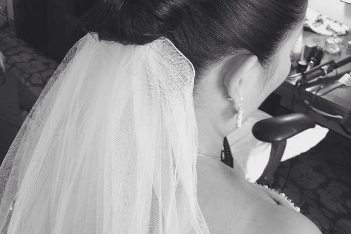 Clean classic bridal updo