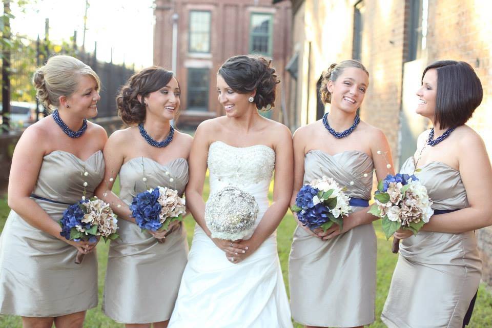 Bride and bridesmaids