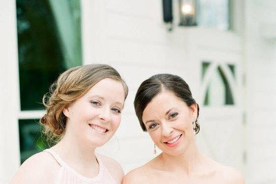 Bride and maid of honor