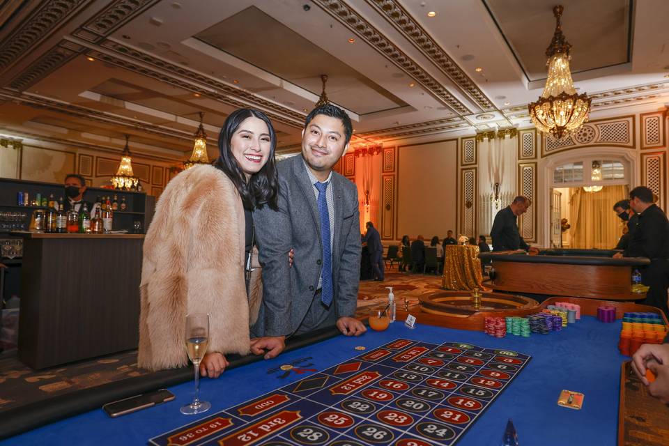 Couple at roulette table