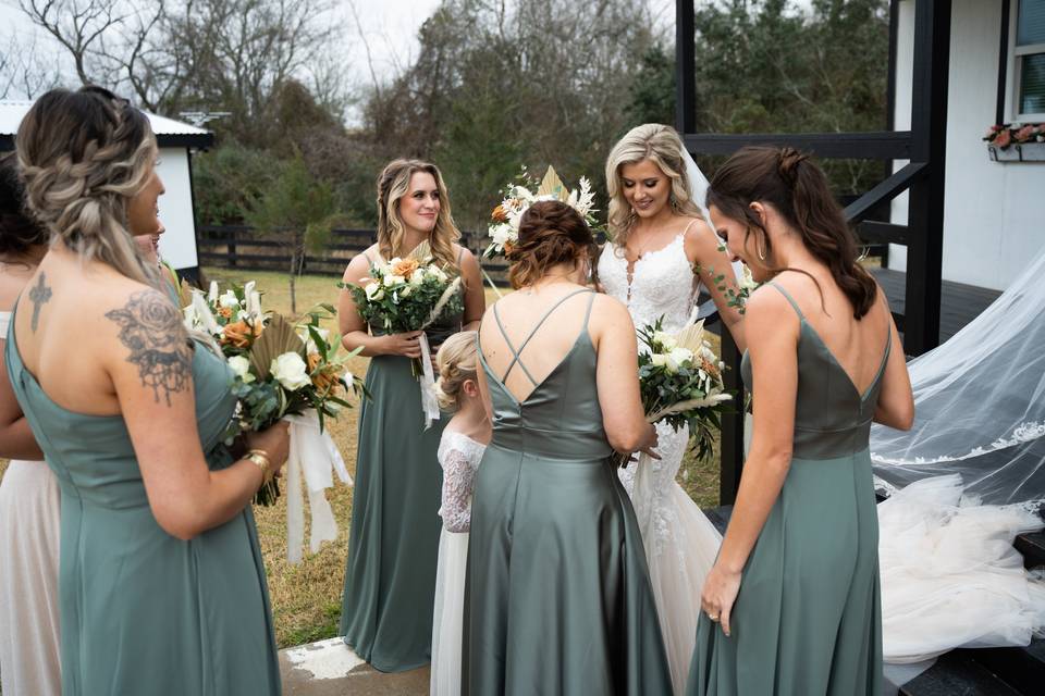 First Look with Bridesmaids