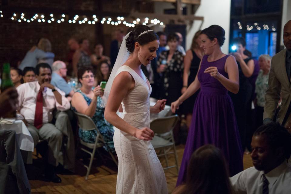 Bride getting down