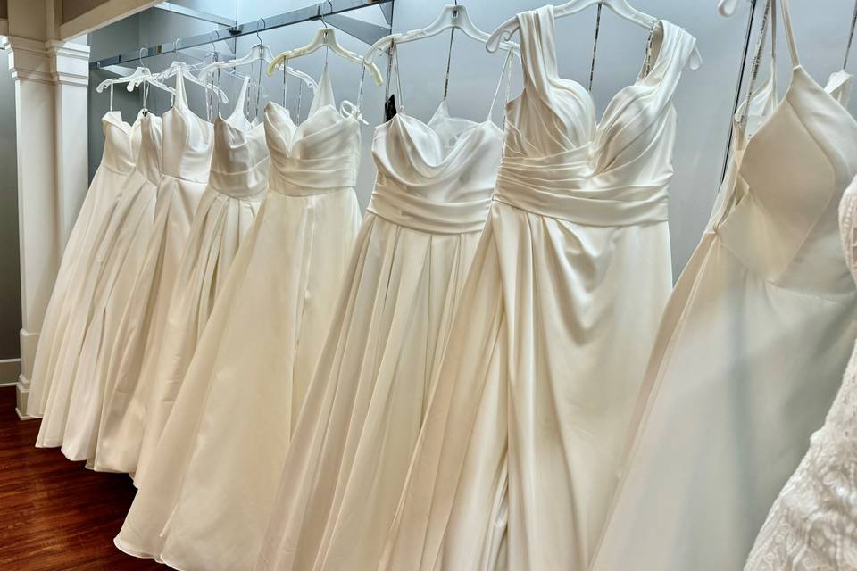 Selection of wedding gowns