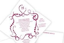 Always Bubbly - Seal and Send InvitationLooking for an invitation that's fun, modern and full of energy? Here it is! A swirling pattern of polka dots frames your wording, giving this white seal and send wedding invitation a uniquely contemporary look. Polka dot pattern prints in the same ink color as your wording. This style of seal and send includes your response wording, reception wording and an additional area for other wedding details. You may choose to purchase a plain white response card with envelope instead of, or in addition to, the response wording on your invitation. Your return address is printed on the coordinating seals included with the seal and send. The seal is placed on the front to secure the invitation closed