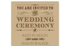 Typography InvitationTrendy typography looks amazing on this kraft paper wedding invitation and is sure to get attention. All wording is printed in your choice of ink color. Your names, wedding date and wedding details are printed in your choice of typestyles. Be sure to purchase the matching enclosures also printed on kraft paper for a seamless look. Invitation includes kraft paper envelopes.