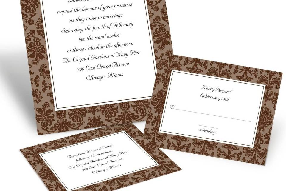 Design Your Own Seal and Send Wedding  Invitations - Add personality to this convenient seal 'n send invitation -- simply choose a design to be printed at the top. The one piece natural white invitation features a perforated card at the bottom with your respond wording on one side and your address on the other.  Folded Size: 5 5/8