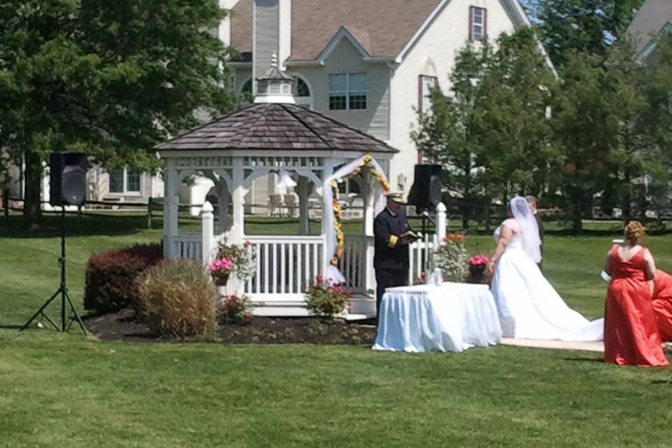 Outdoor wedding ceremony