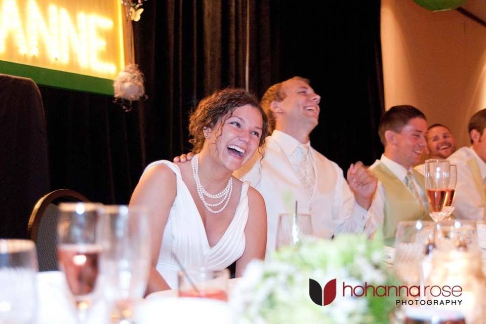 Couple with groomsmen