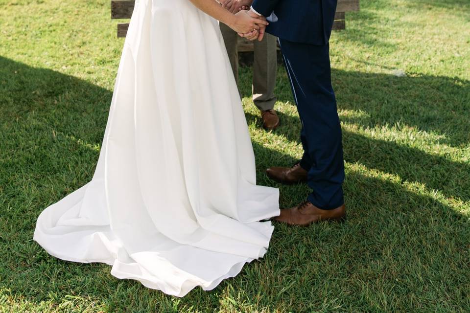 The bride and groom