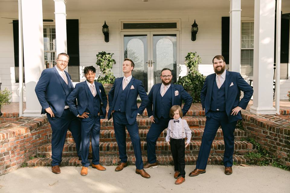 The groom with the groomsmen