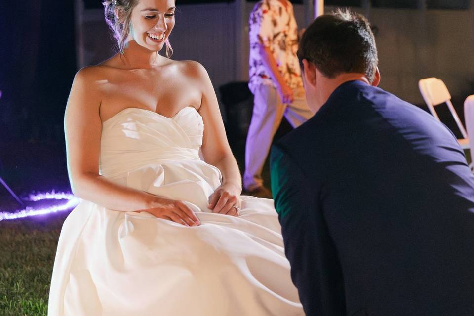 The bride and groom