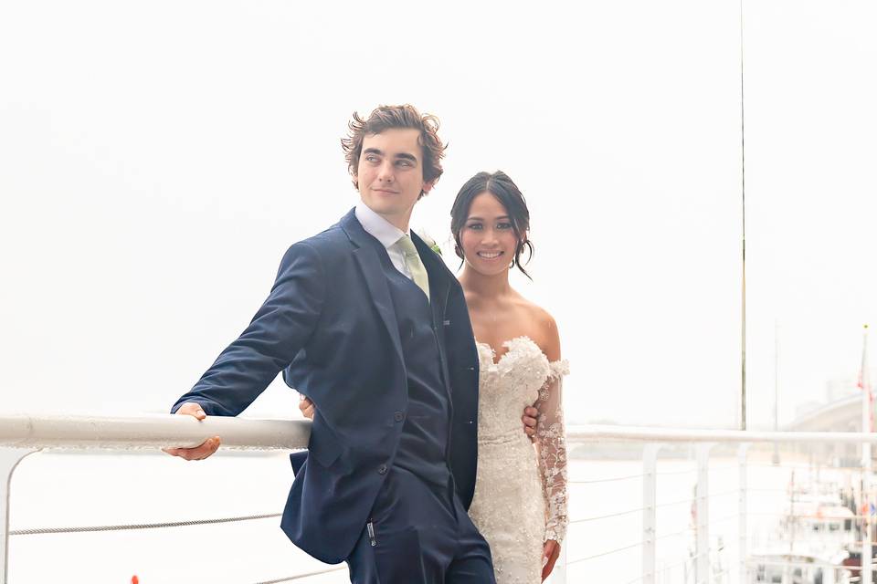 The bride and groom