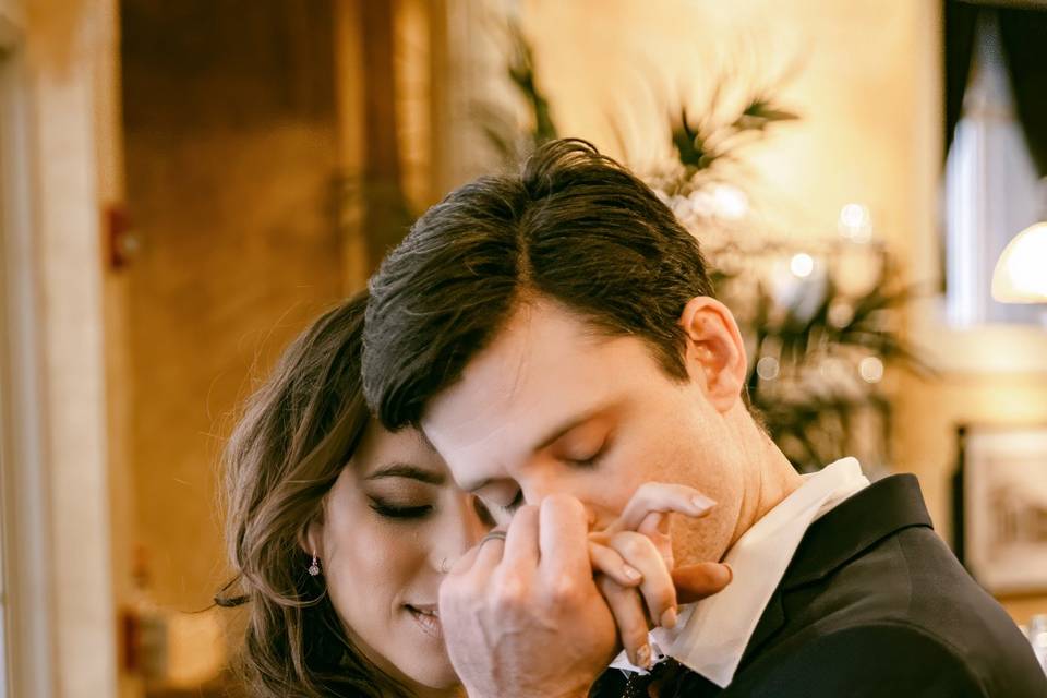 The bride and groom