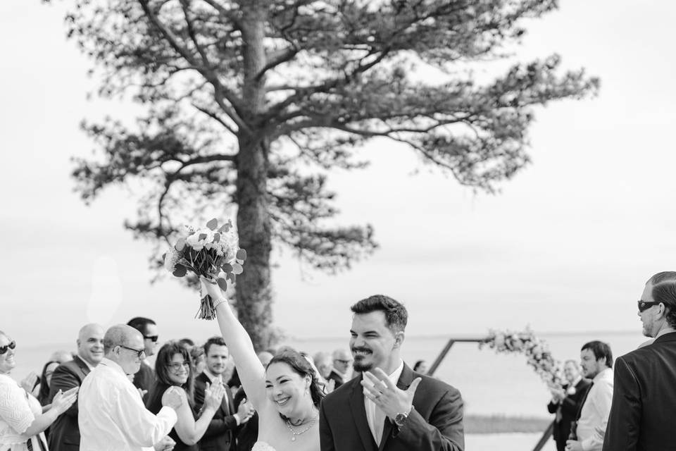 The bride and groom