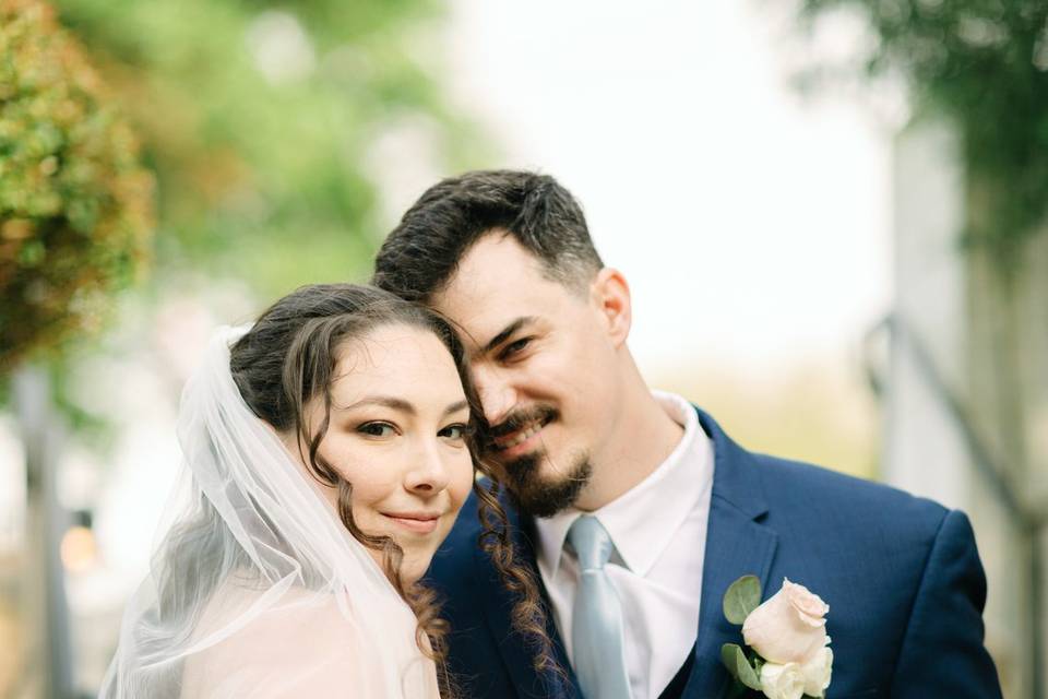 The bride and groom