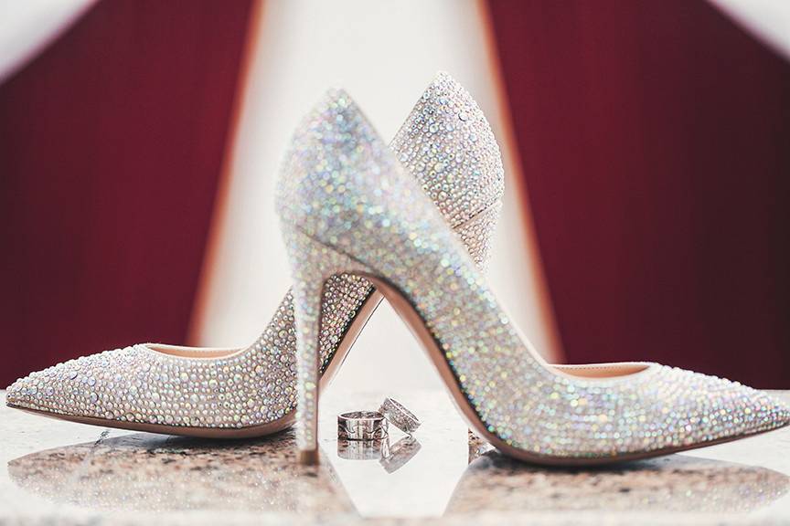 Wedding ring and wedding shoes