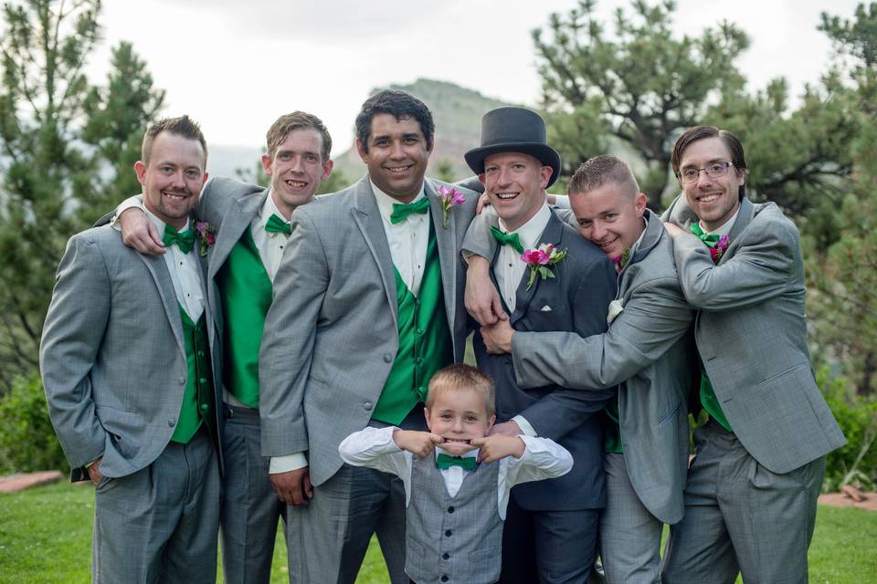 The groom with his groomsmen