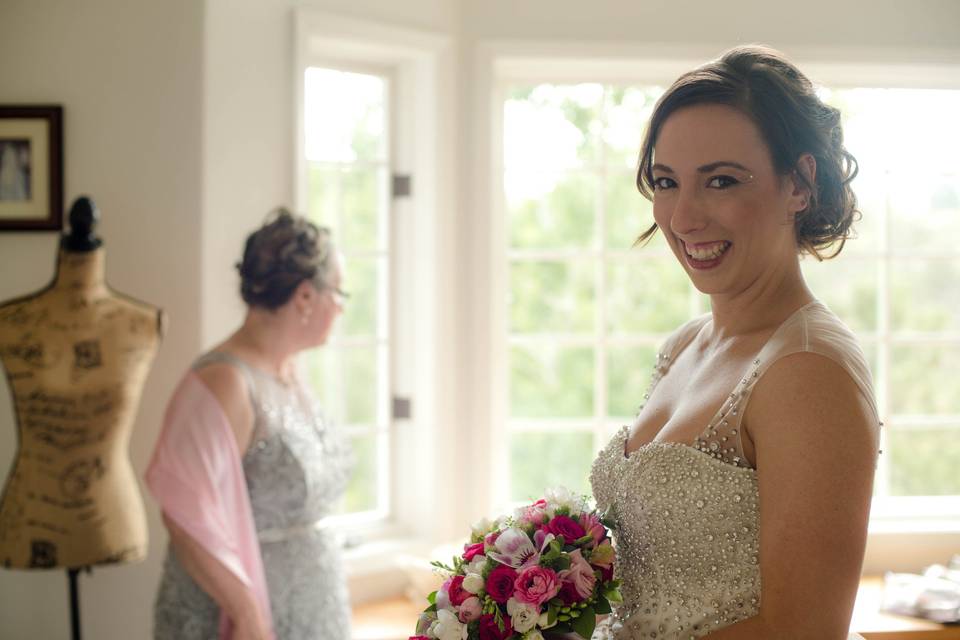 The bride with her mother