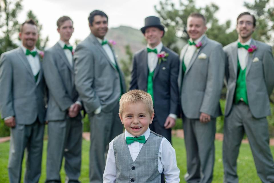 The groom with his groomsmen