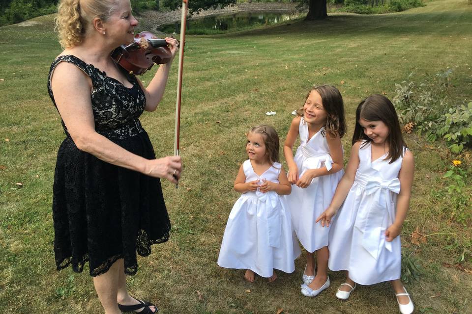 Julie with flower girls