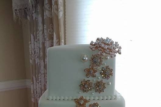 Three-tier wedding cake