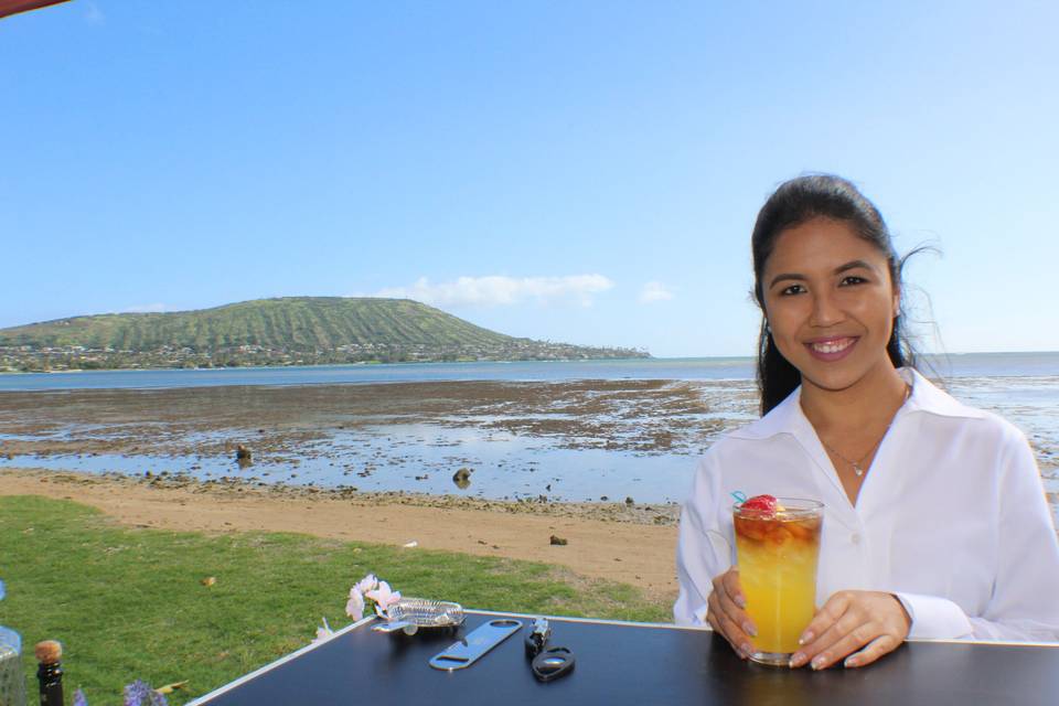 This could be you enjoying our bar service in paradise. Book us now for your next event!