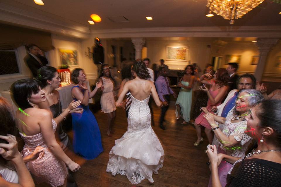 Bride dancing with the guests