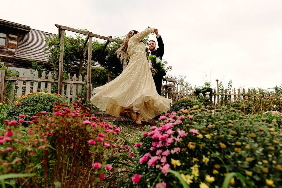 Dancing in the garden!