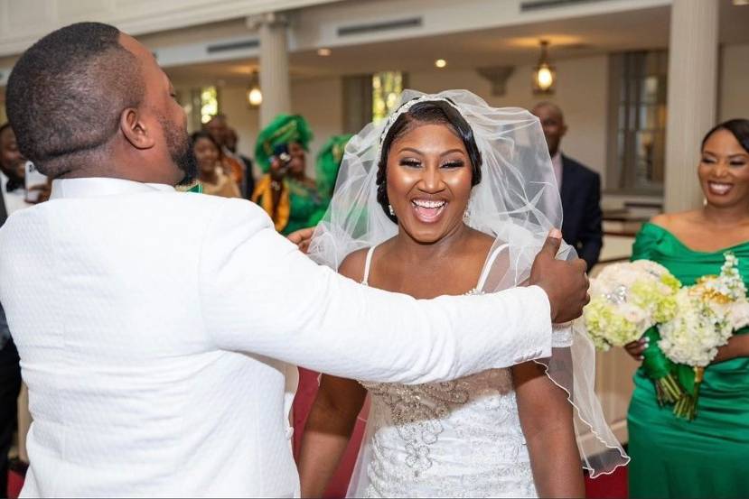 Delighted bride