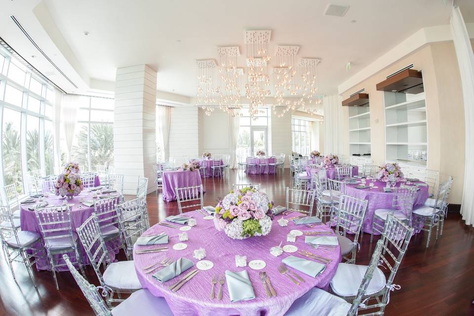 Table setup with centerpiece