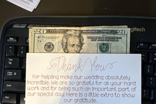 Thank You Card Jeremy & Blanca