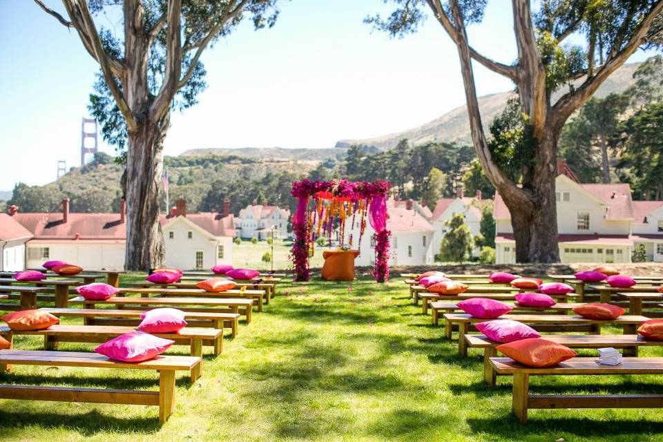 Outdoor wedding space