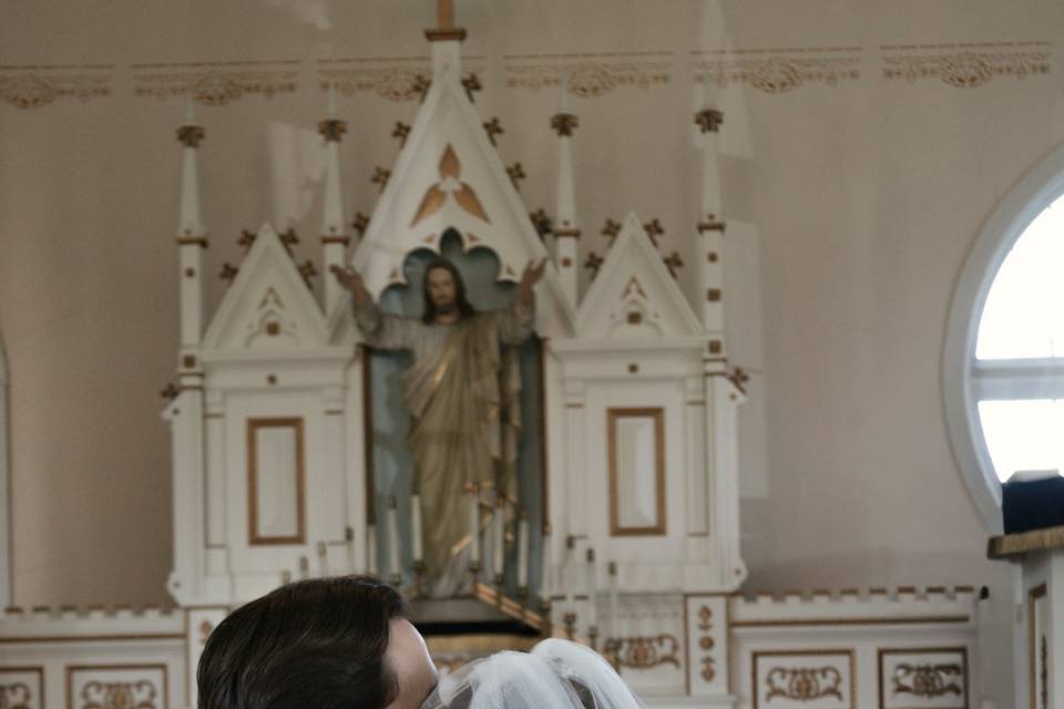 Bride and Groom in the church