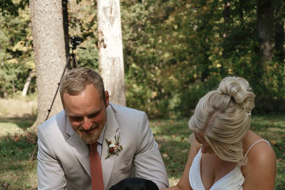 B&W- fall wedding