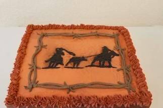 Cowboy roping grooms cake