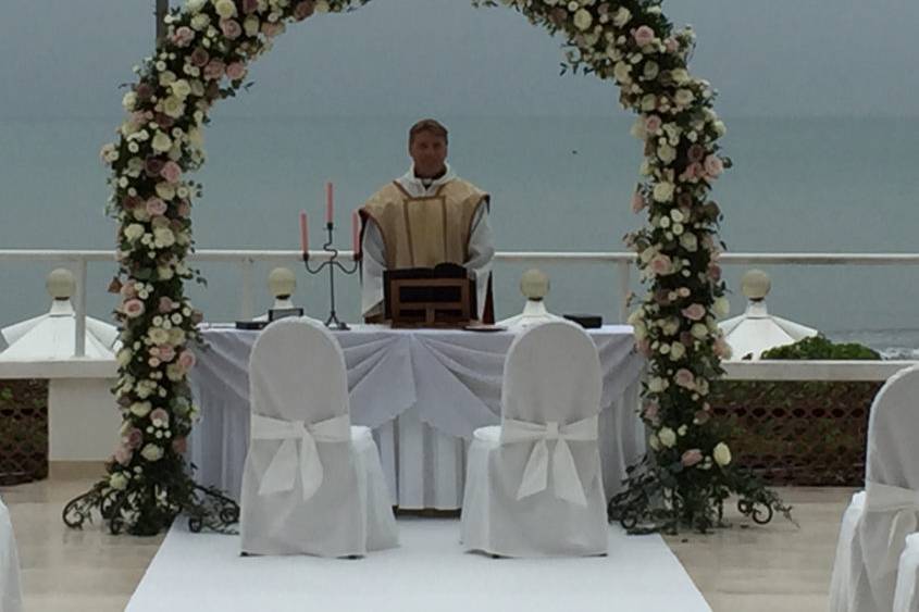 At the altar