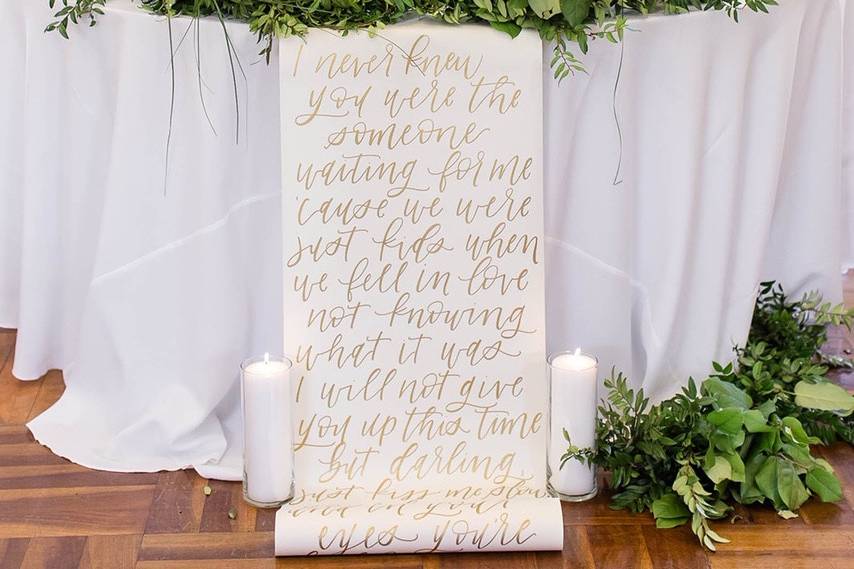 Custom sweetheart table