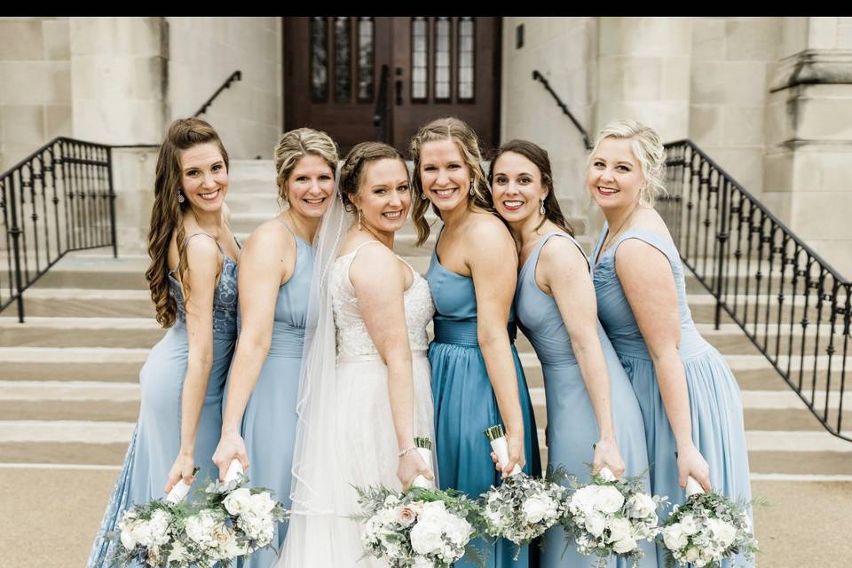 Blue Ombre Bridesmaids