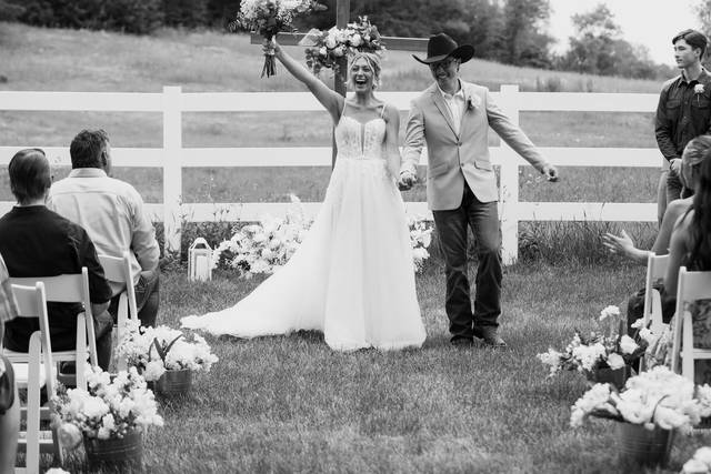Bride and groom exit