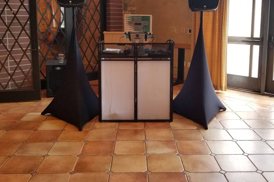 DJ booth setup