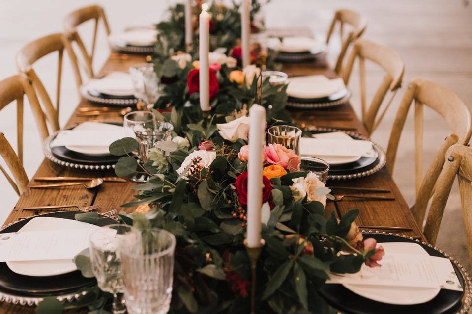 Overgrown farm table