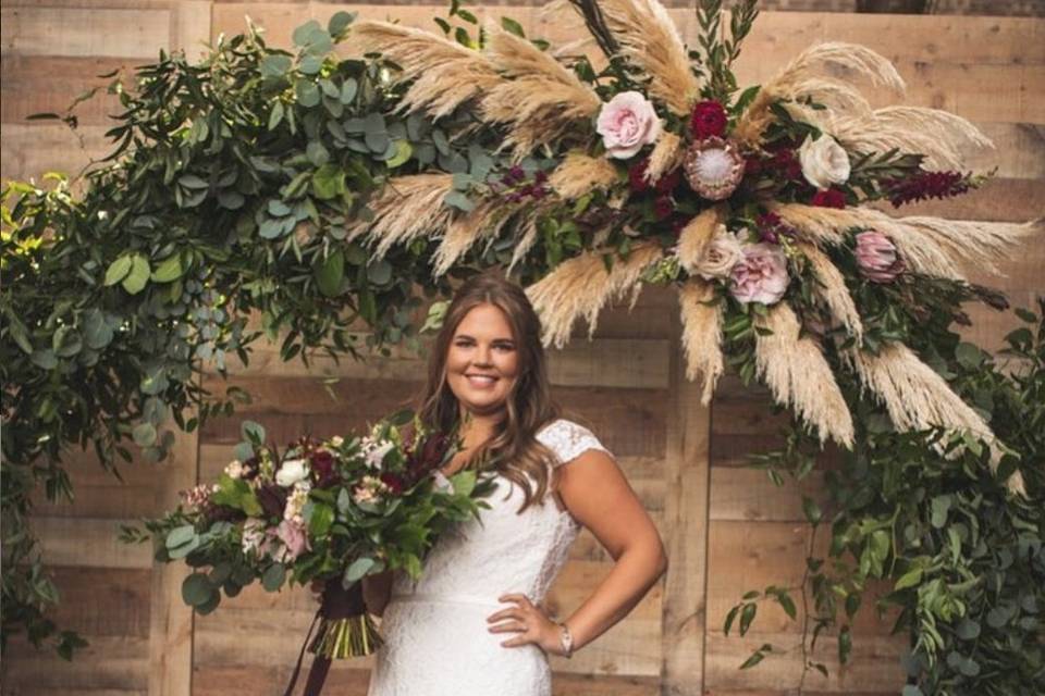 Boho floral installation