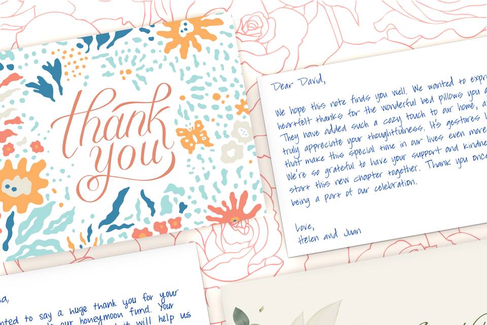 Card and handwriting samples