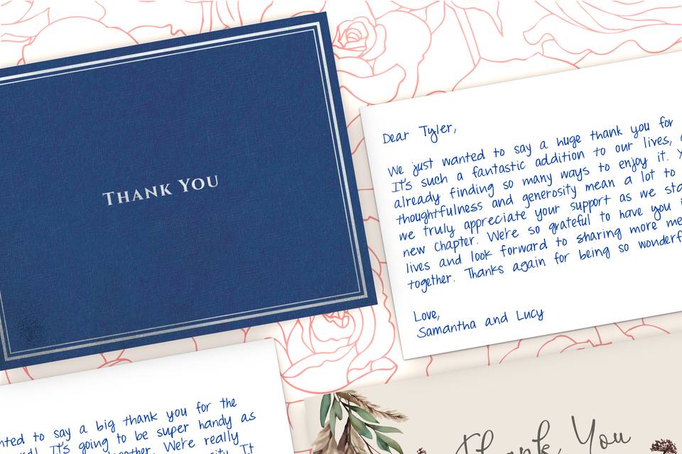 Card and handwriting samples