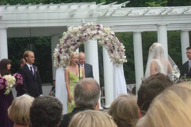 Timatha Kasten vocalist performing during outdoor Wedding ceremony