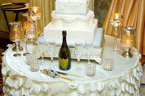 White cake on white table
