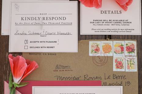 Coral Invitation Suite by Alissa Bell Press | Buena Lane Wedding Photography