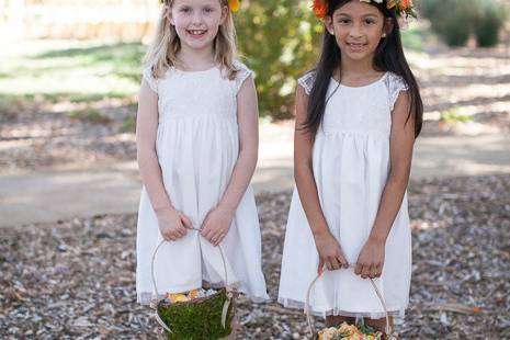 flower girls at Autumn-inspired Gardener Ranch Wedding Carmel Valley  | Buena Lane Wedding Photography