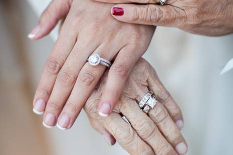 Three generations | rings and hands of bride, mother, grandmother | Buena Lane Wedding Photography