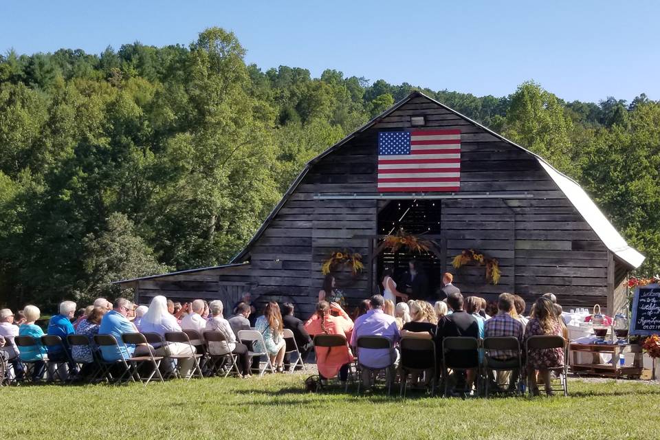 Front of Barn Wedding